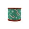 LaRibbons 4" Wired Jacquard Ribbon | Candy Cane on Green w/ Red Tinsel Edge | 5 Yard Roll
